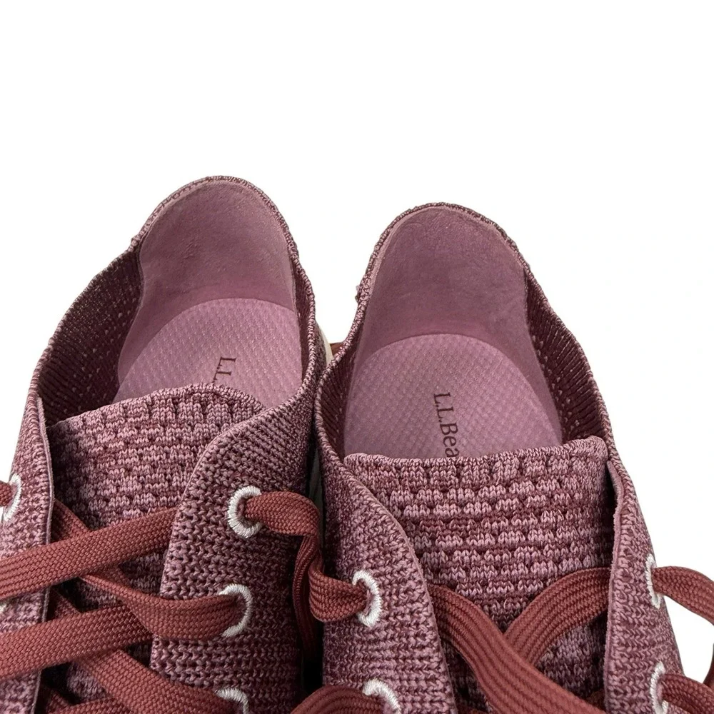 L.L. Bean Women's Knit Eco Bay Lace Up‎ Sneakers Burgundy Size US 10M